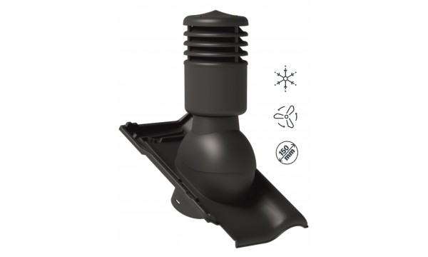 Ventiliacinis kaminėlis keramikinei čerpei 150mm su ventiliatoriu (šiltintas)