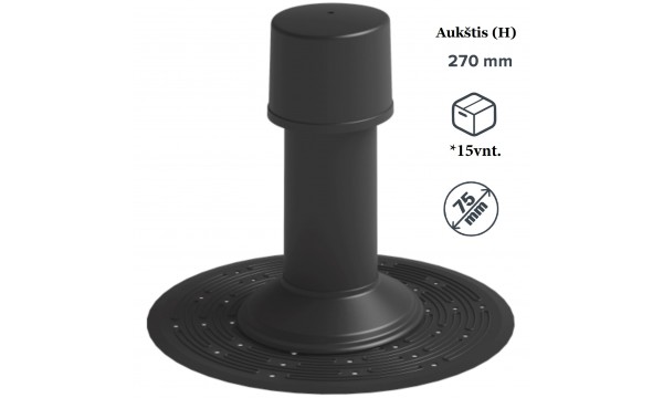 Ventiliacinis kaminėlis sutapdintai stogo dangai 75mm H270mm