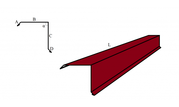 Vėjalentė iš plieno 2000mm 