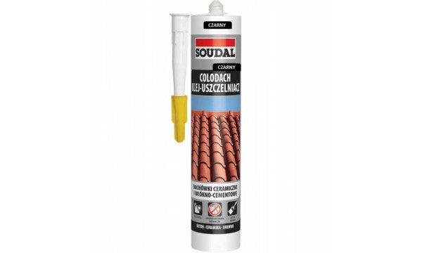 Betoninių, keramikinių čerpių , cementinių lakštų  klijai COLODACH juoda sp. 290ml  SOUDAL